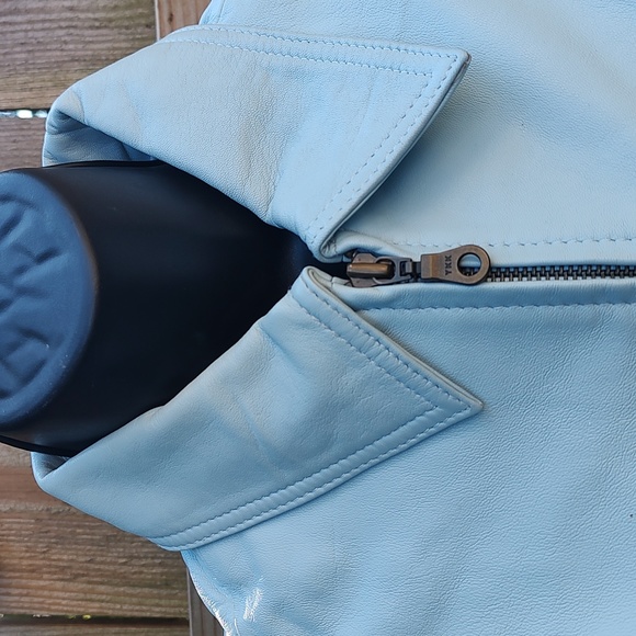 Serrano Leather Vintage Y2K Baby Blue Vest - Picture 2 of 8